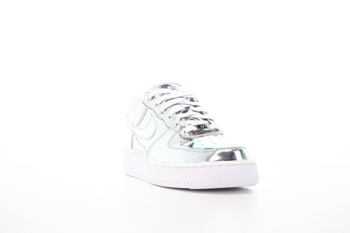 nike air force 1 sp w chrome silver & white