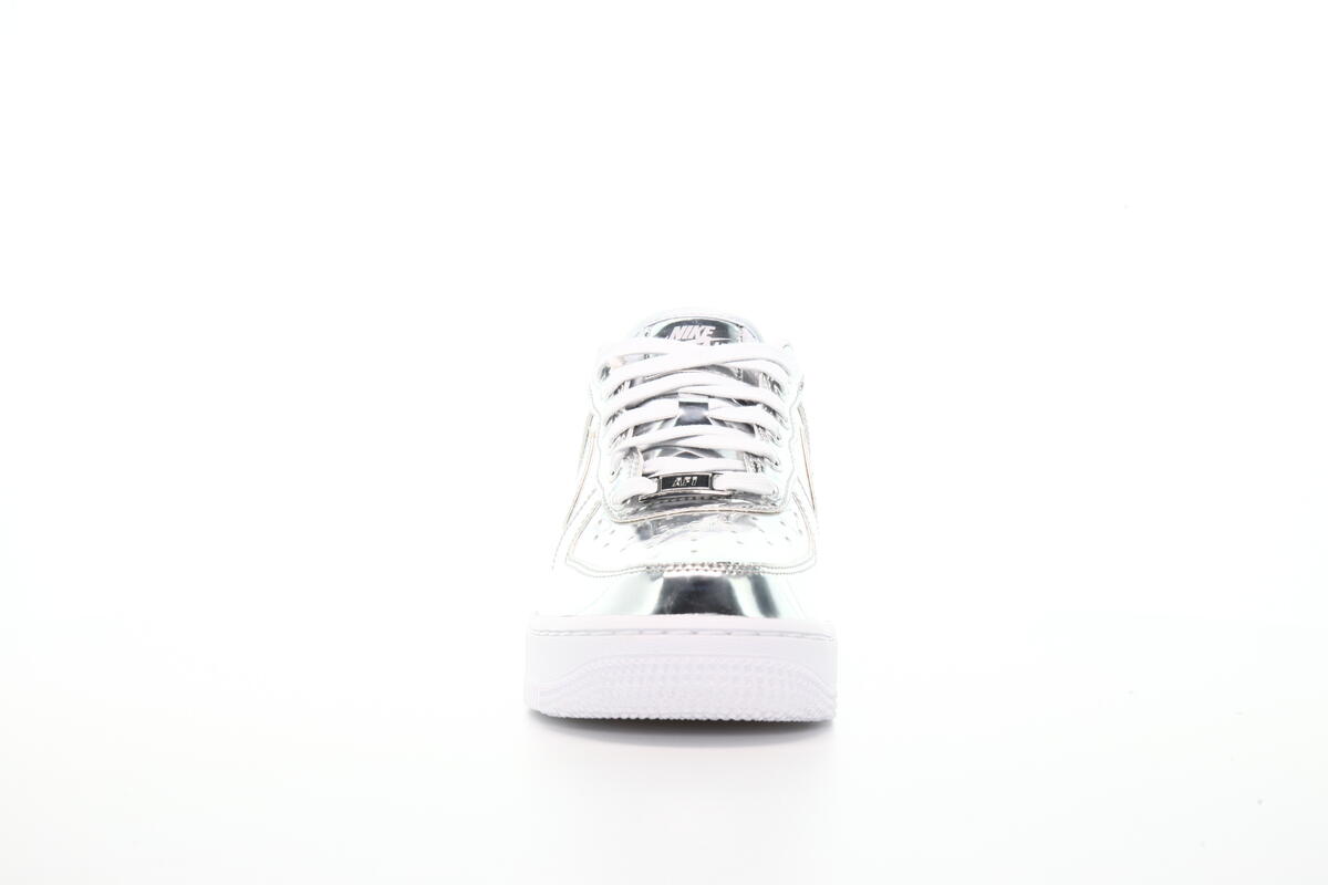 nike air force 1 sp w chrome silver & white