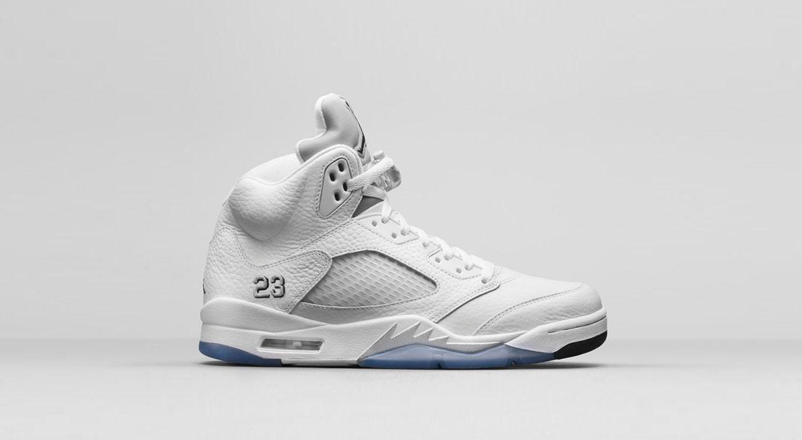 nike air jordan 5 retro metallic silver