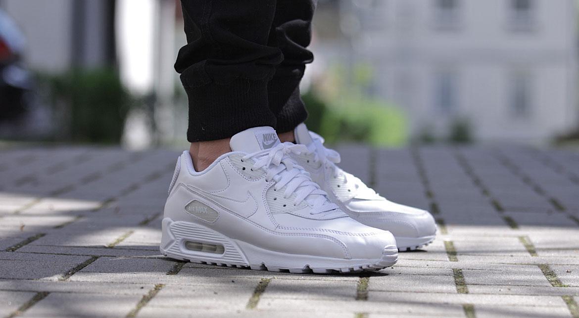 Nike Footwear All White Leather Nike Air Max 90 Women's Shoes Nike - Main Image