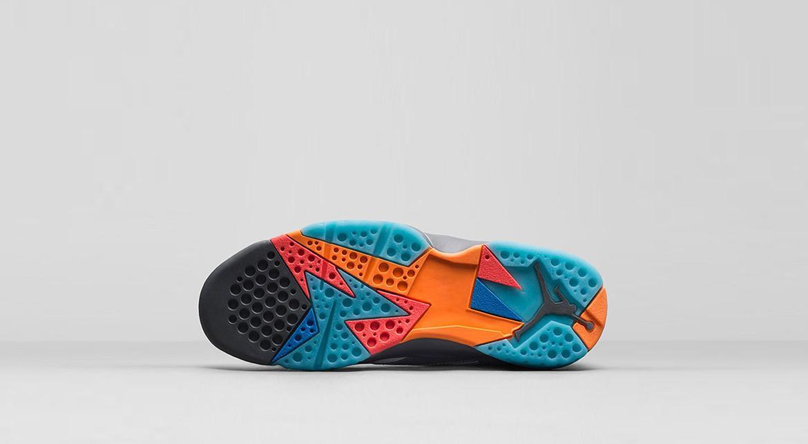 Air Jordan 7 Retro BG 'Drk Gry/TrqsBl-WlfGry-TtlOr' (GS) - Image 6