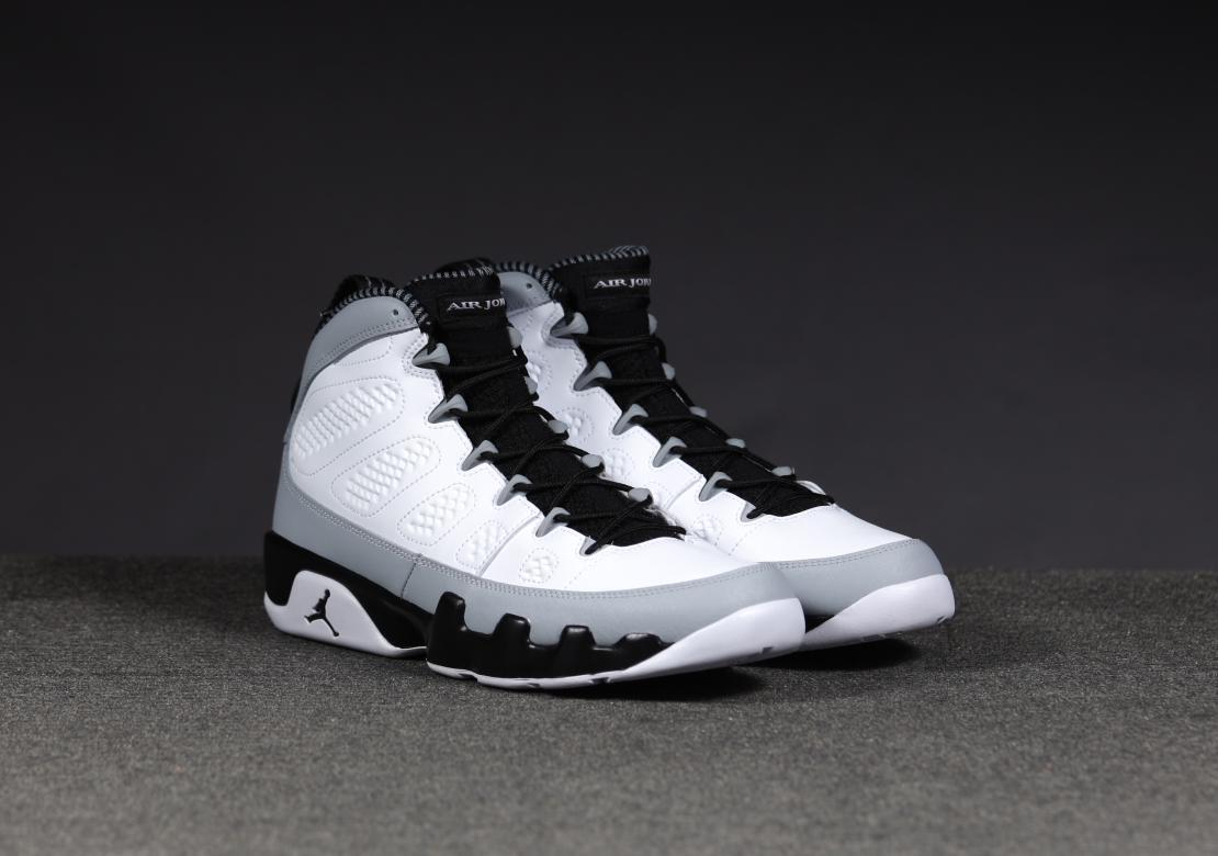 black and white jordan 9s