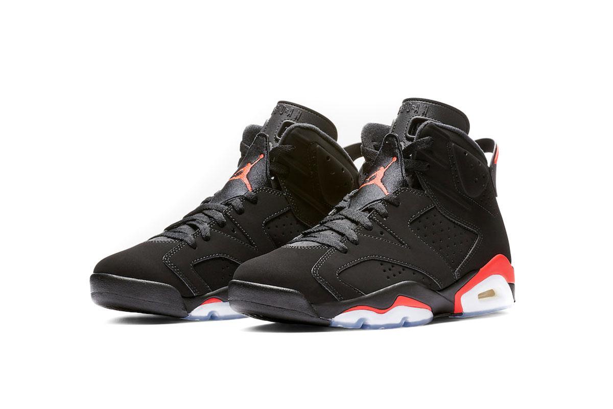 Jordan 6 Retro Infrared Black Red Basketball Sneakers 384664-060 Mens Jordan, Men main image 4