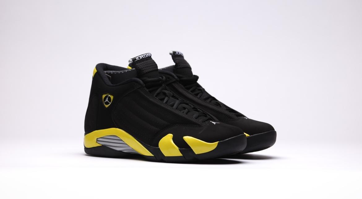 14s jordans black and yellow