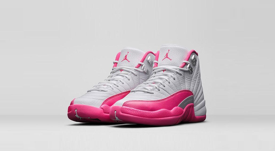 retro 12 pink white