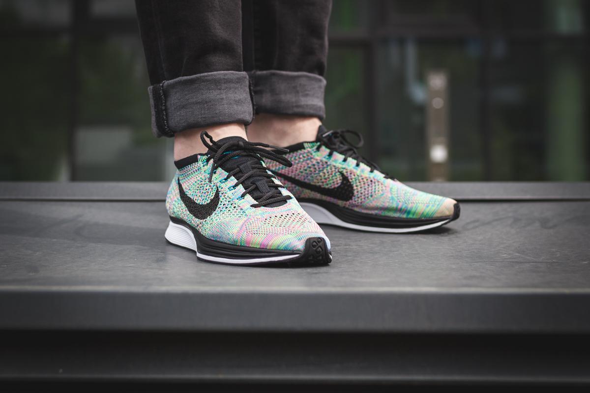 Nike Flyknit Racer Multicolor 2.0‎ Mens Running Shoes 526628-304 Size 7.5 Nike Flyknit Racer [Multi-Color 2.0] — PURE main image 3