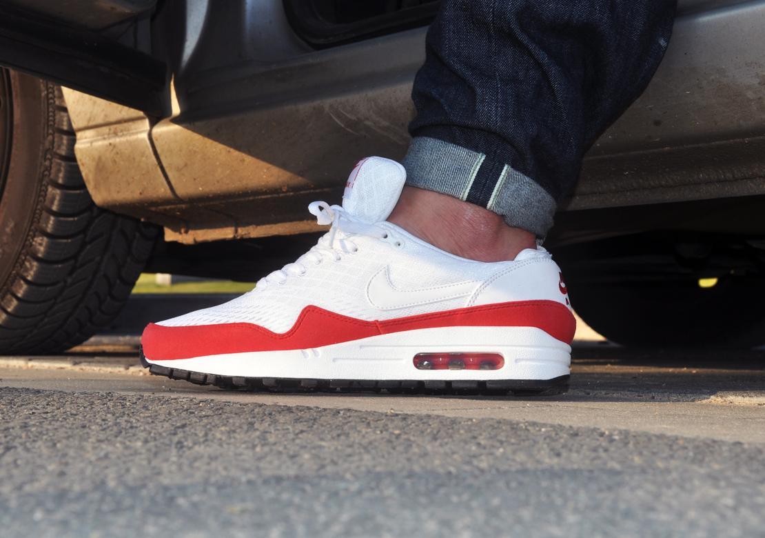 Nike Air Max 1 EM White Red Shoe Sneakers Men\'s Size‎ 11.5 554718-161 Buy Nike Air Max 1 EM  main image 2