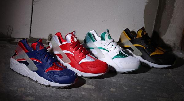 Custom Painted Green/Red Nike Air Huaraches **Add Exact Size in Notes** Grade School 3.5-7y / Original Green with Red