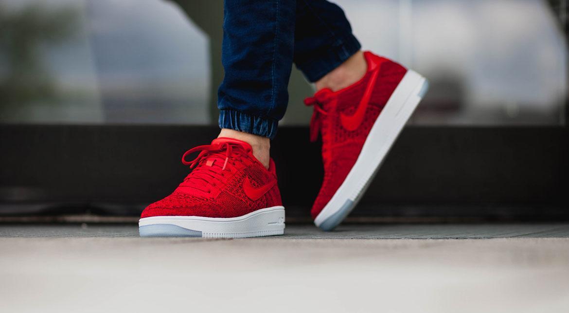 air force 1 flyknit university red