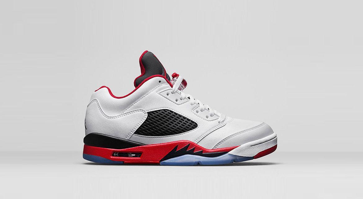 Jordan 5s Low Top Black And Red 136027-006 Nike Air Jordan Retro