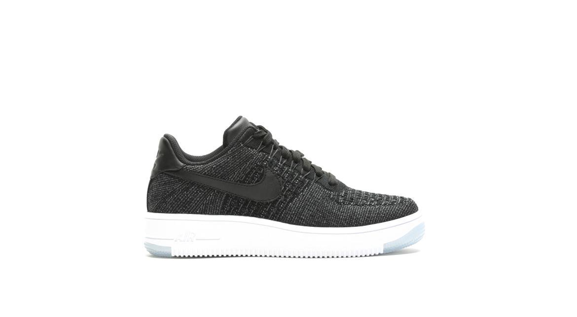 air force 1 flyknit low black white