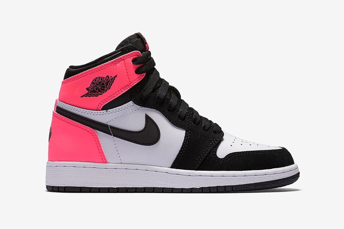 air jordan 1 retro high og pink and black