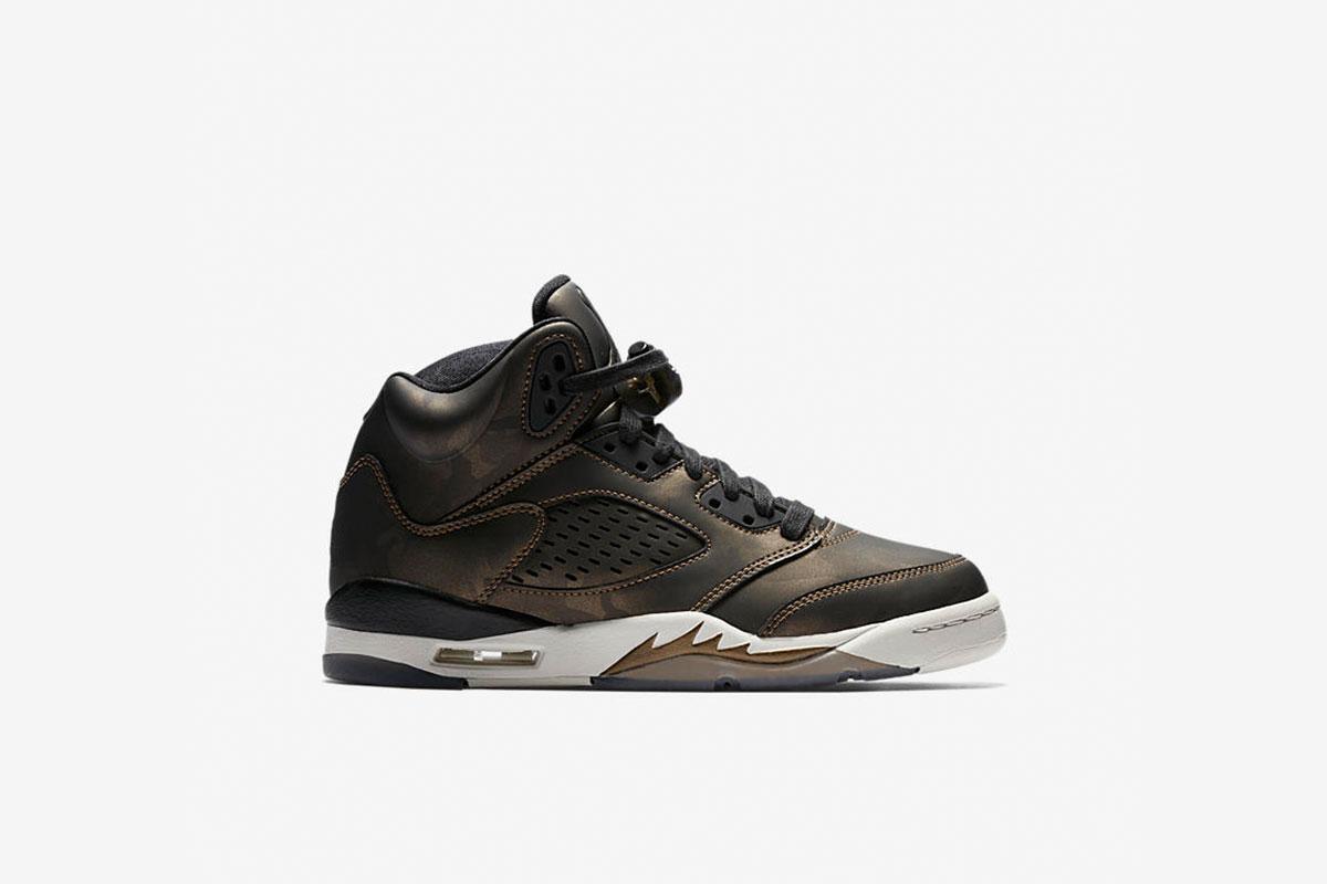 Air Jordan 5 Retro Premium BG "Black / Metallic Field"