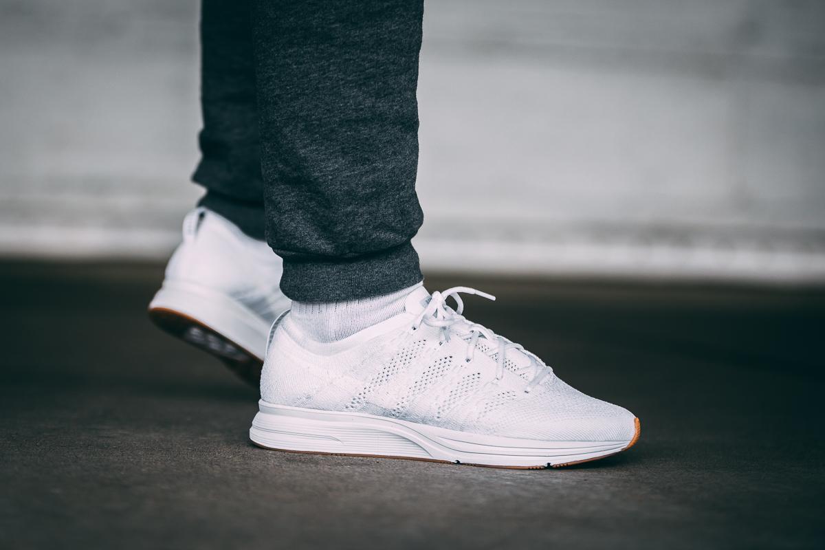 all white flyknit trainer