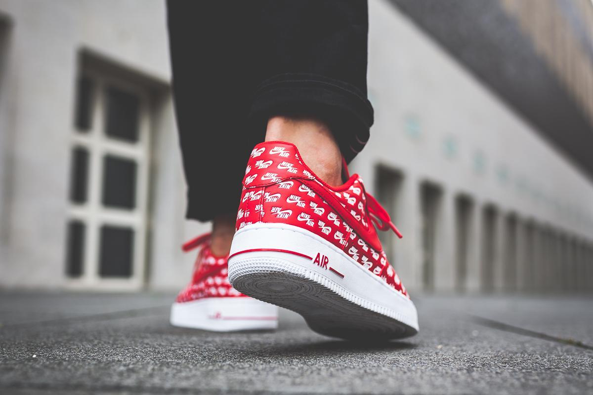 nike air force 1 all over logo red