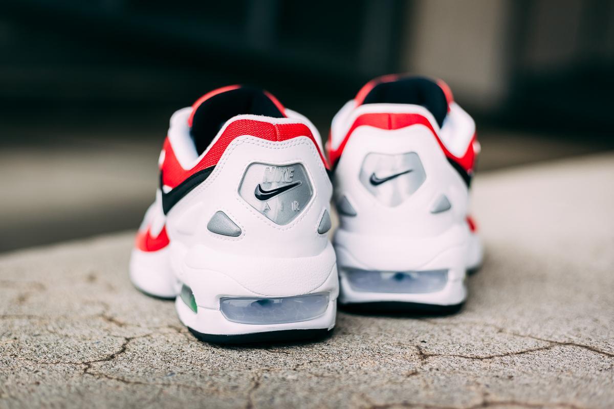 Nike Air Max 2 Light White Black Habanero Red Mens Running Shoes AO1741 101 nike-air-max-2-light-white-  main image 2