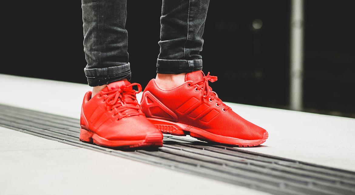 adidas gazelle silver green womens adidas Originals ZX Flux "All Red" | AQ3098