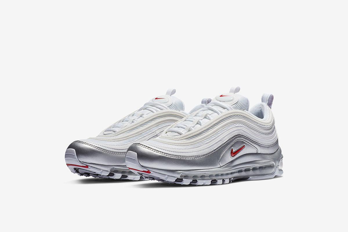 nike air max 97 silver and white
