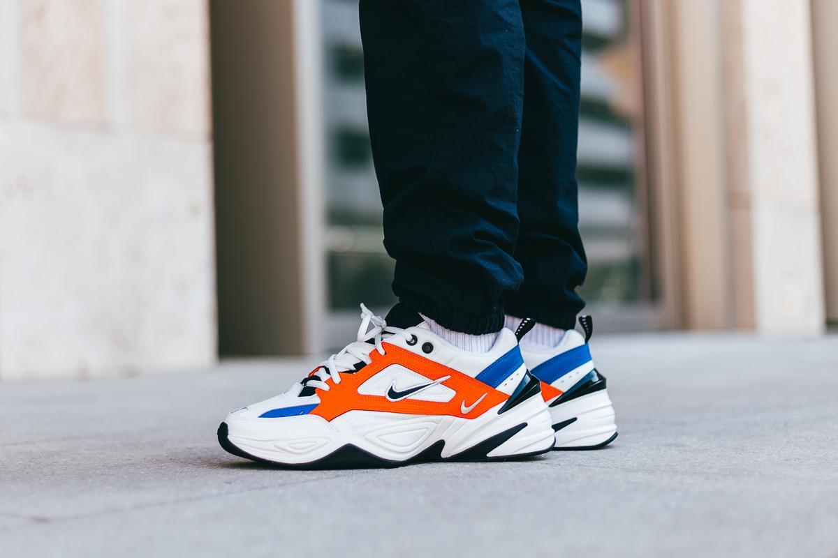 nike m2k tekno white orange blue