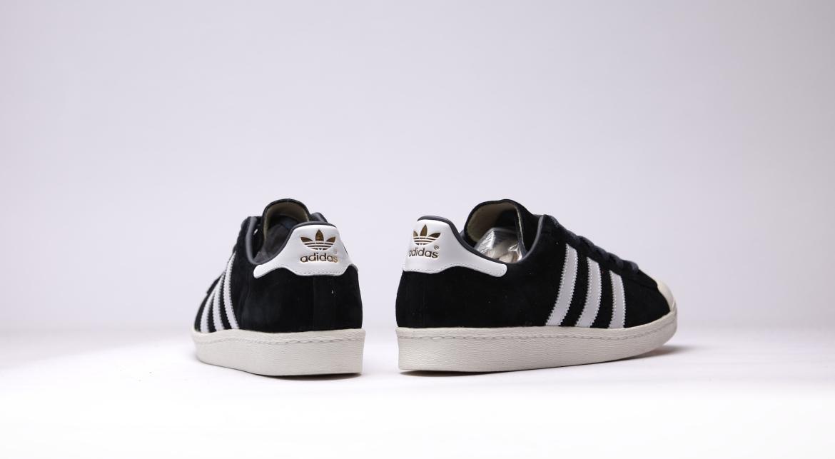 adidas superstar 80s vintage deluxe suede shoes black/white/gold