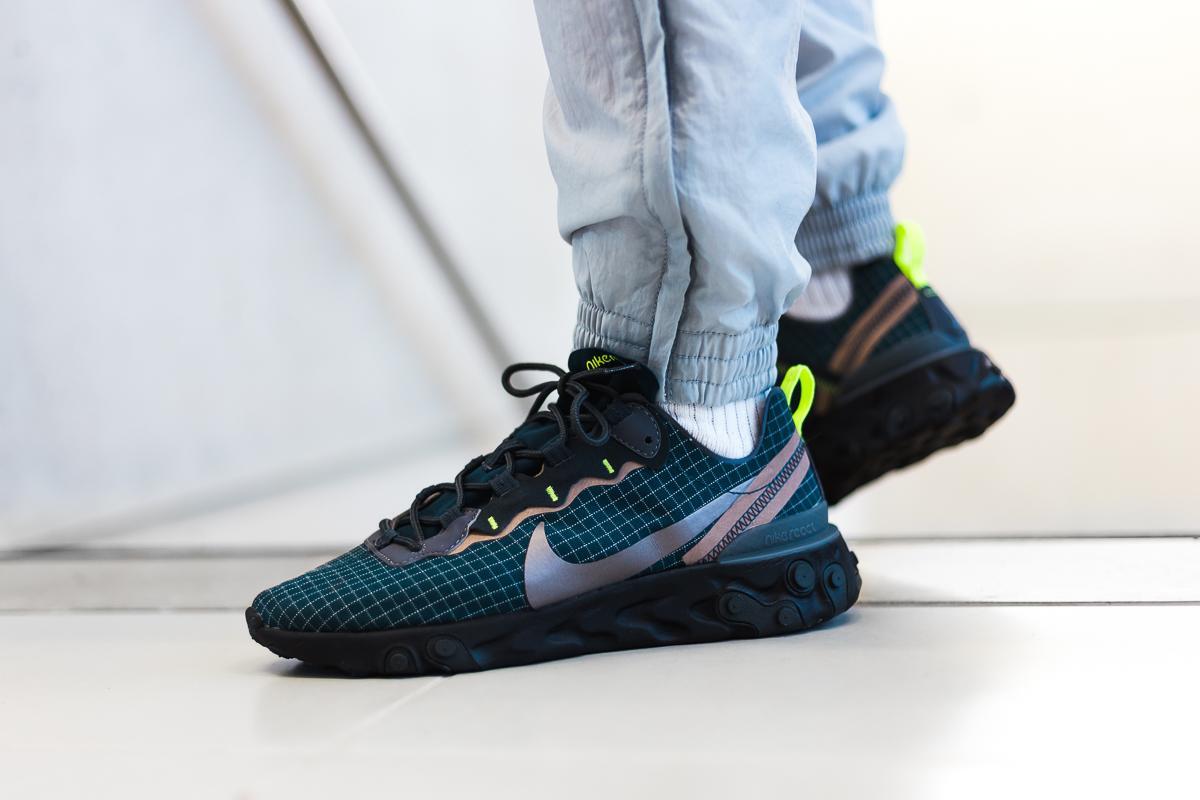 nike react element 55 volt dark grey photo blue