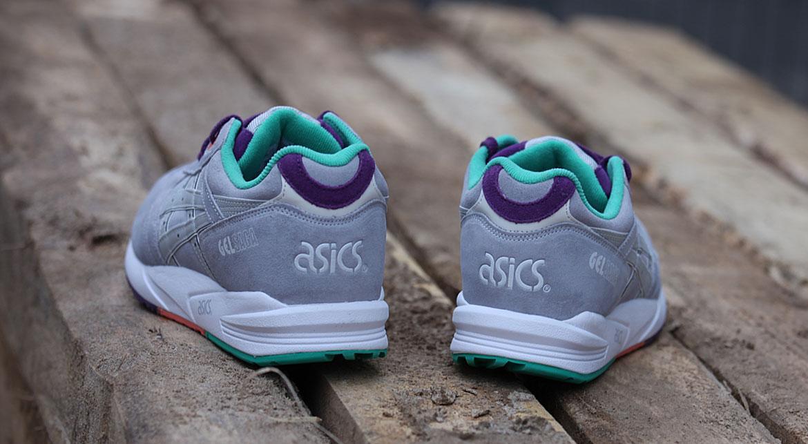 Asics Men\'s GEL-Saga Soft Grey with Teal & Purple Accents ASICS Gel Saga  main image 3