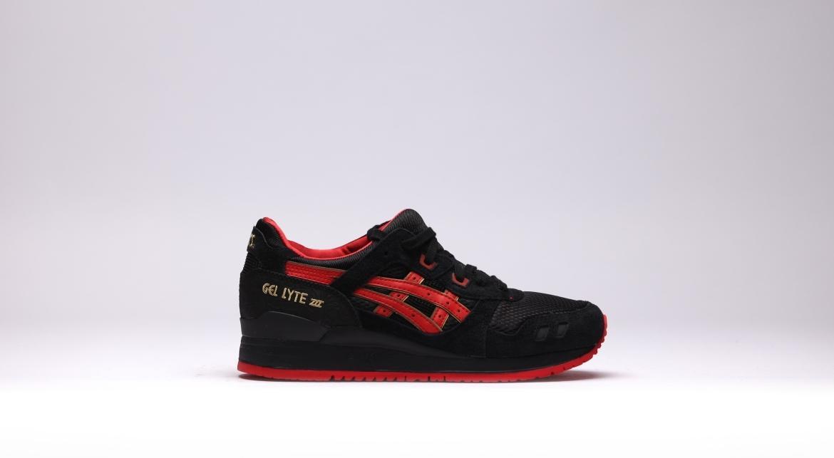 Asics gel lyte iii black red on sale