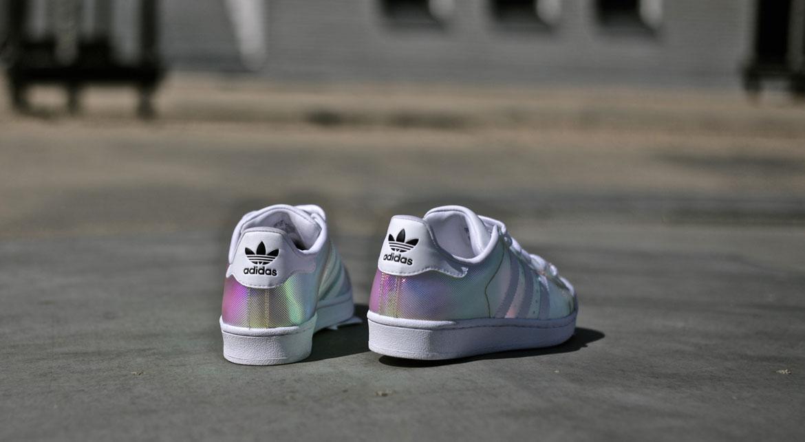 adidas gazelle silver green womens Adidas Superstar Iridescent Print White