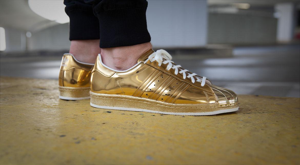 adidas originals superstar 80's metal toe gold metallic