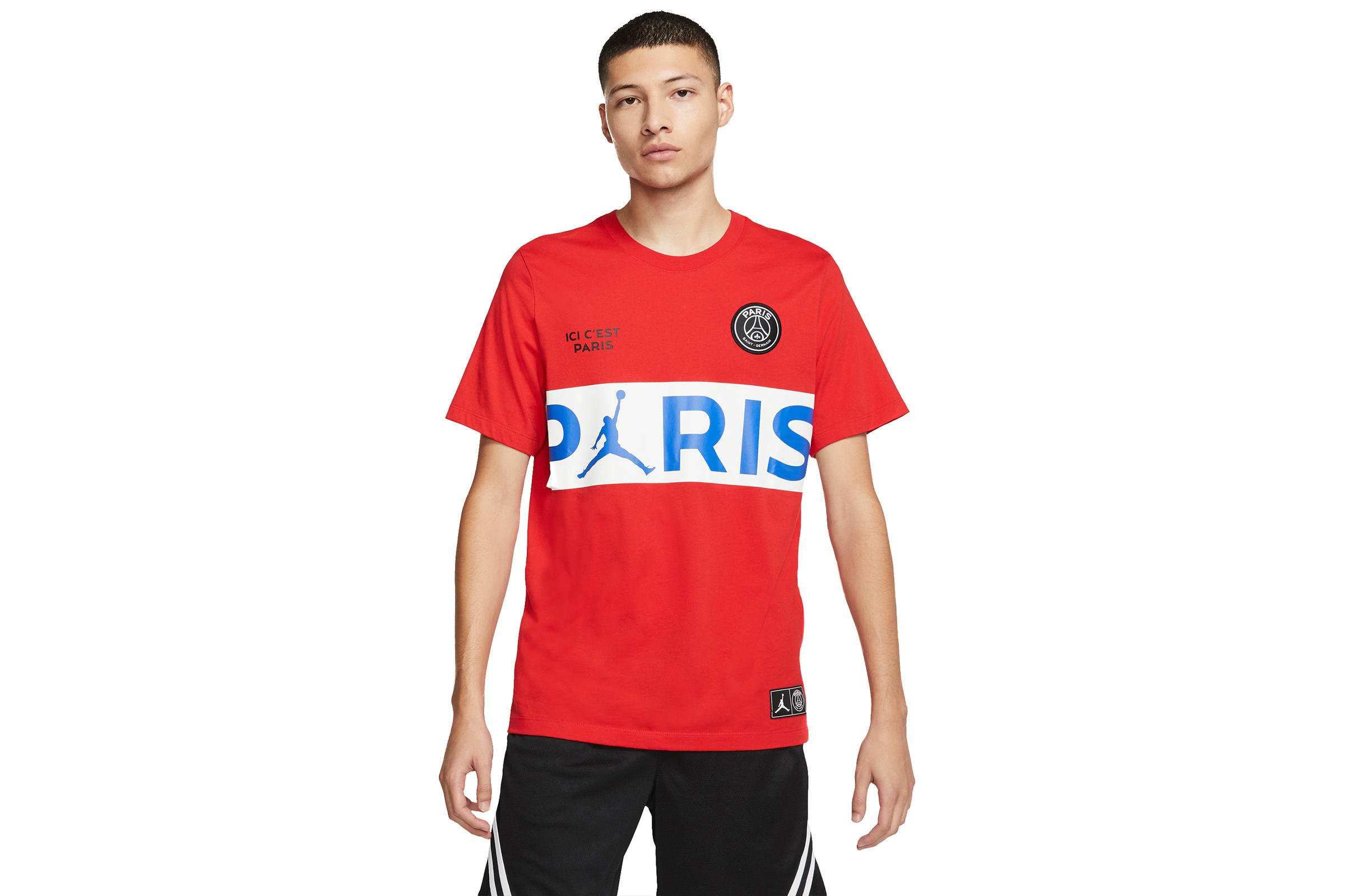 Air Jordan x PSG WORDMARK TEE "UNIVERSITY RED"