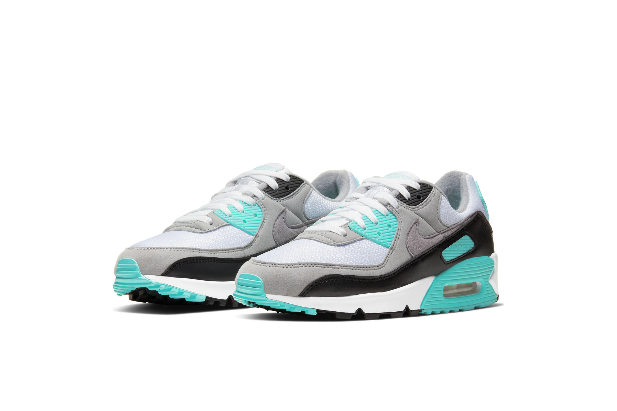 air max 90 trainers white grey hyper turquoise
