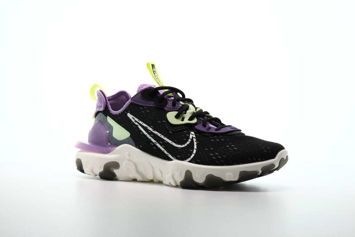Nike React Vision Gravity Dimsix Shoes Mens 11 Black Purple Sneaker CD4373-002‎ Nike CD4373-002 React VIsion Triple Black Mens Running Shoe  main image 3