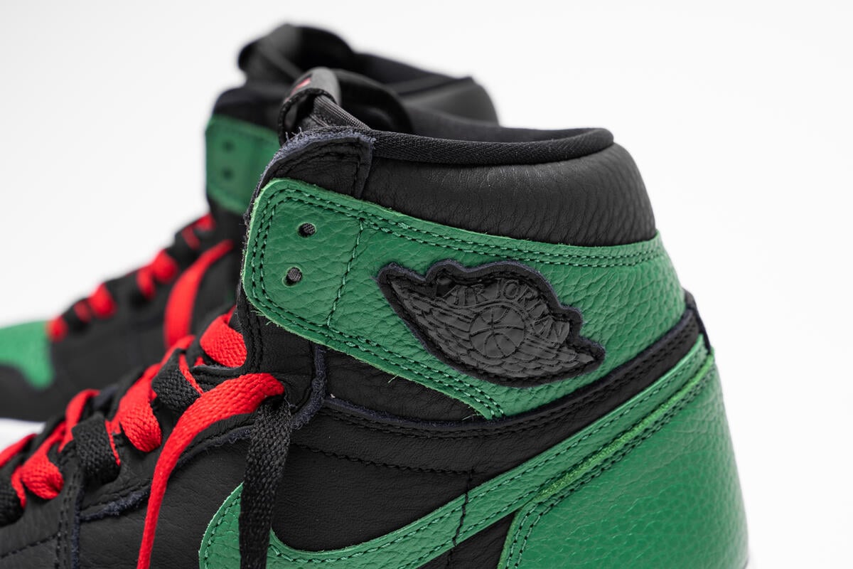 jordan 1 pine green with red laces