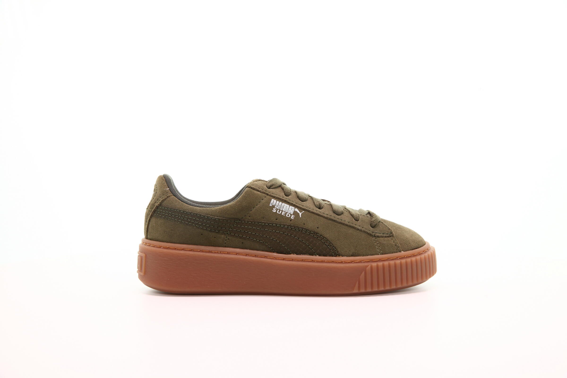 Puma Suede Platform Animal Womens "Olive Night"