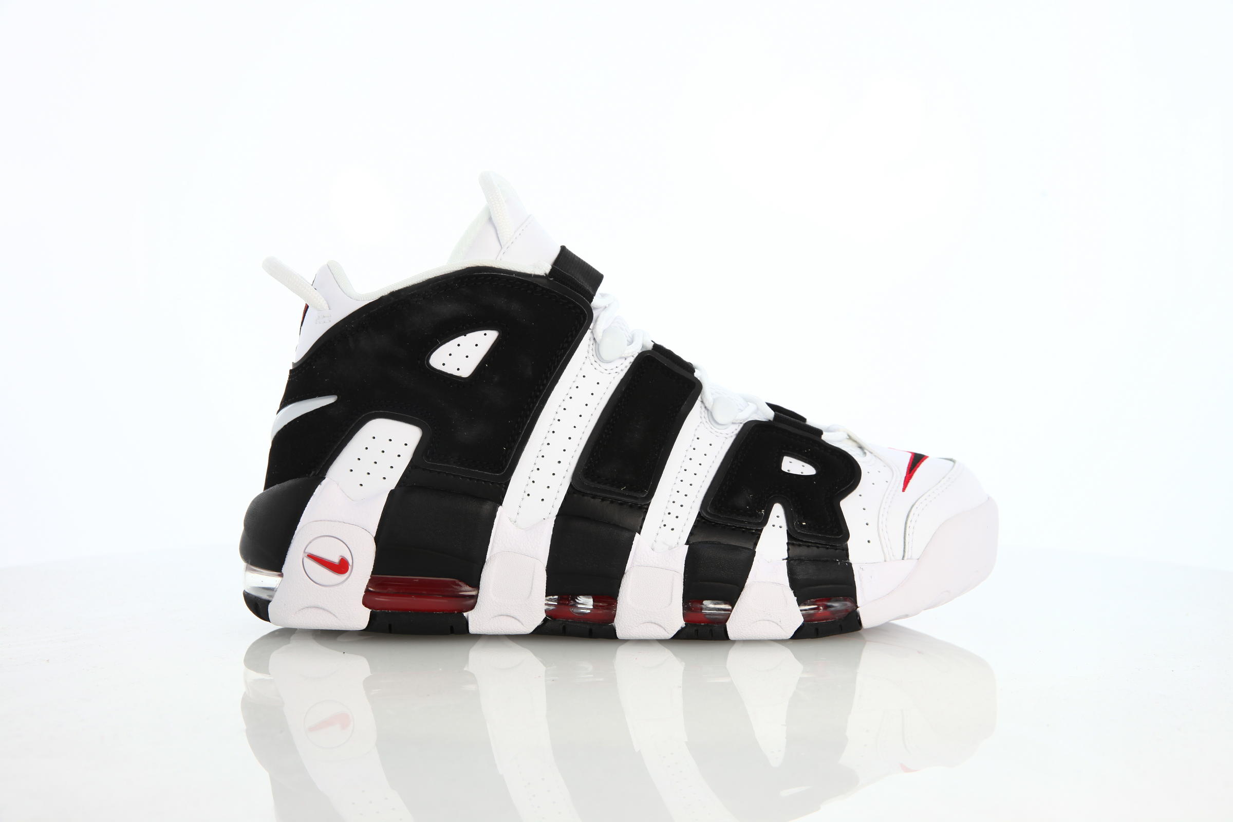 Air uptempo black white on sale