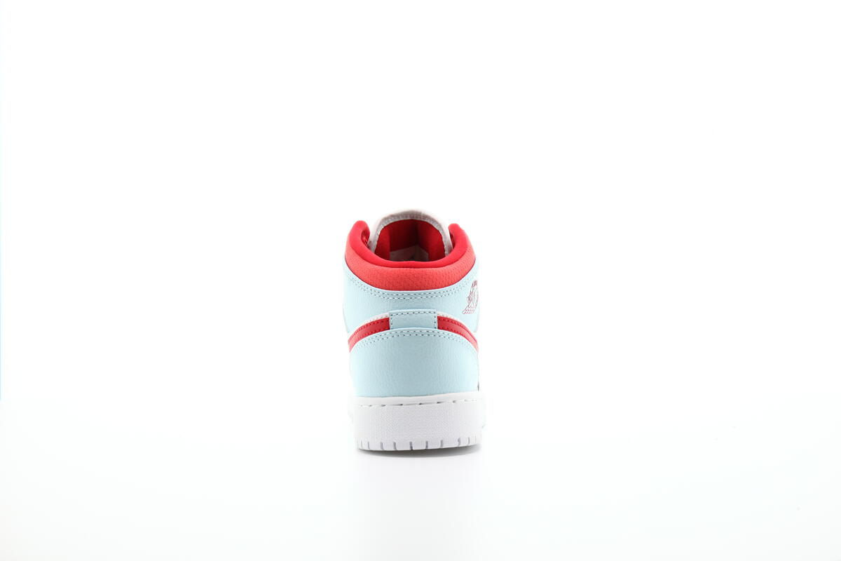 Air Jordan 1 Mid 'White/University Red-Topaz Mist' (GS) - Image 5