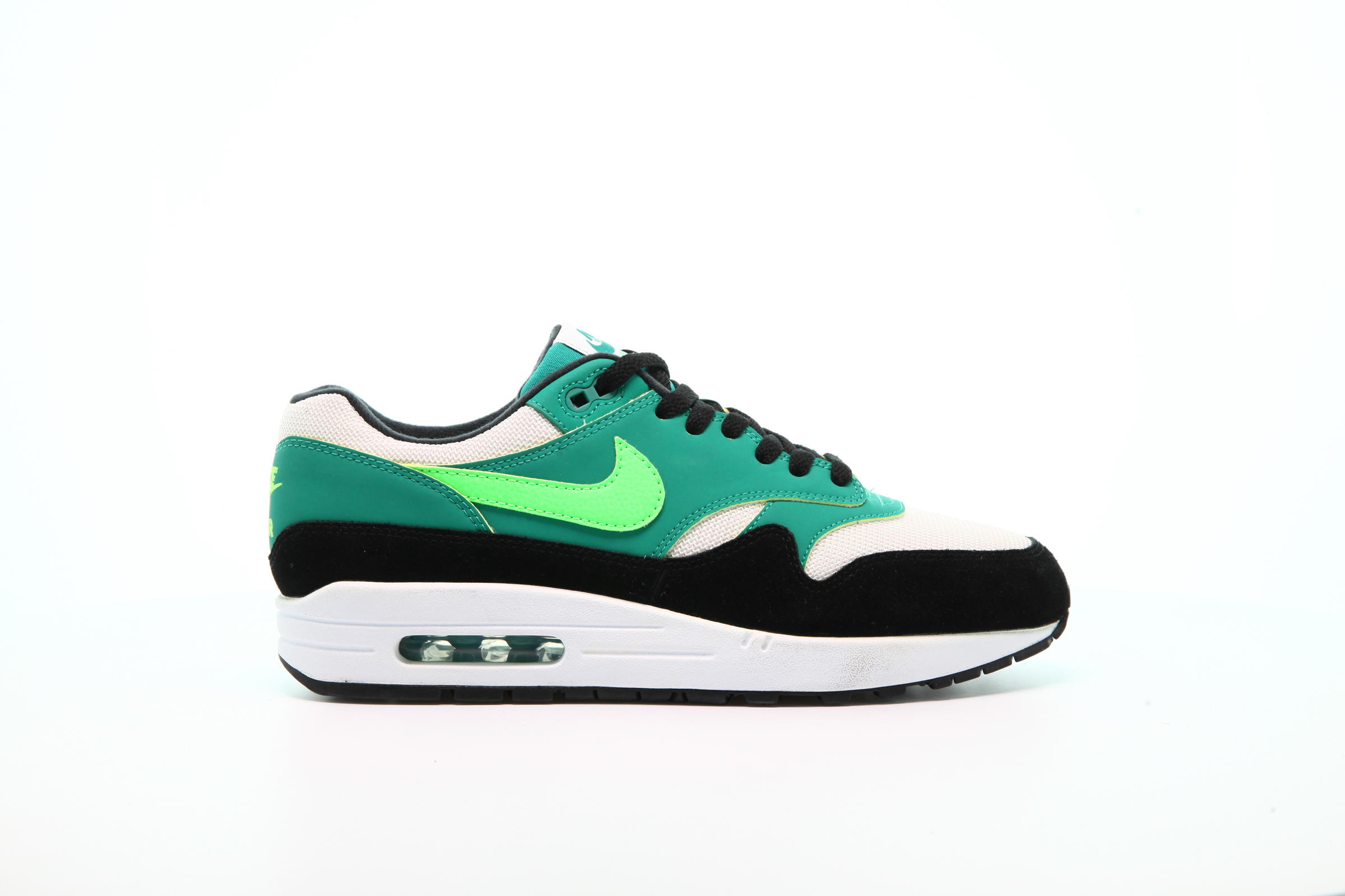 Nike air max 1 black white green best sale