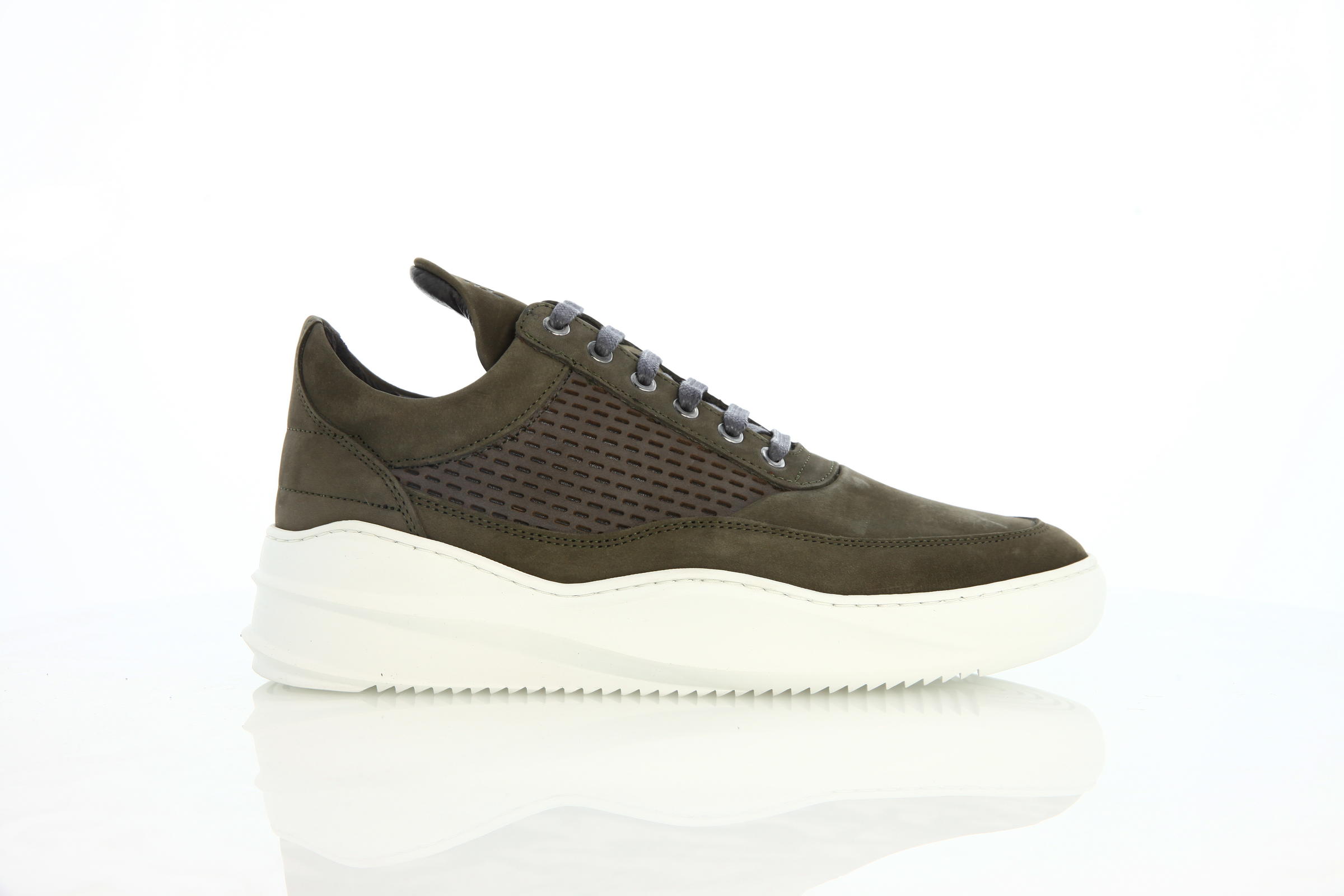 Filling Pieces Low Top Sky Re-Stitched "Army Green"