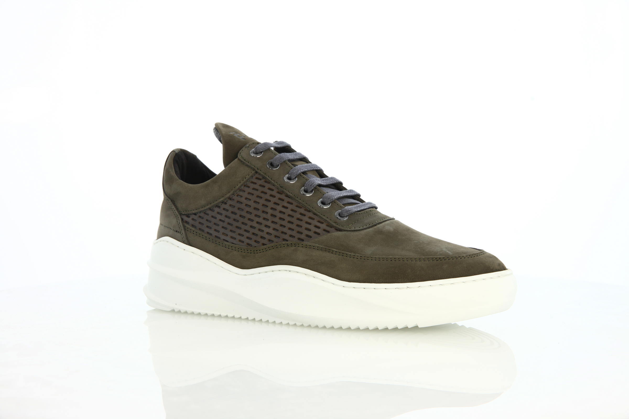 Filling Pieces Low Top Sky Re-Stitched "Army Green"