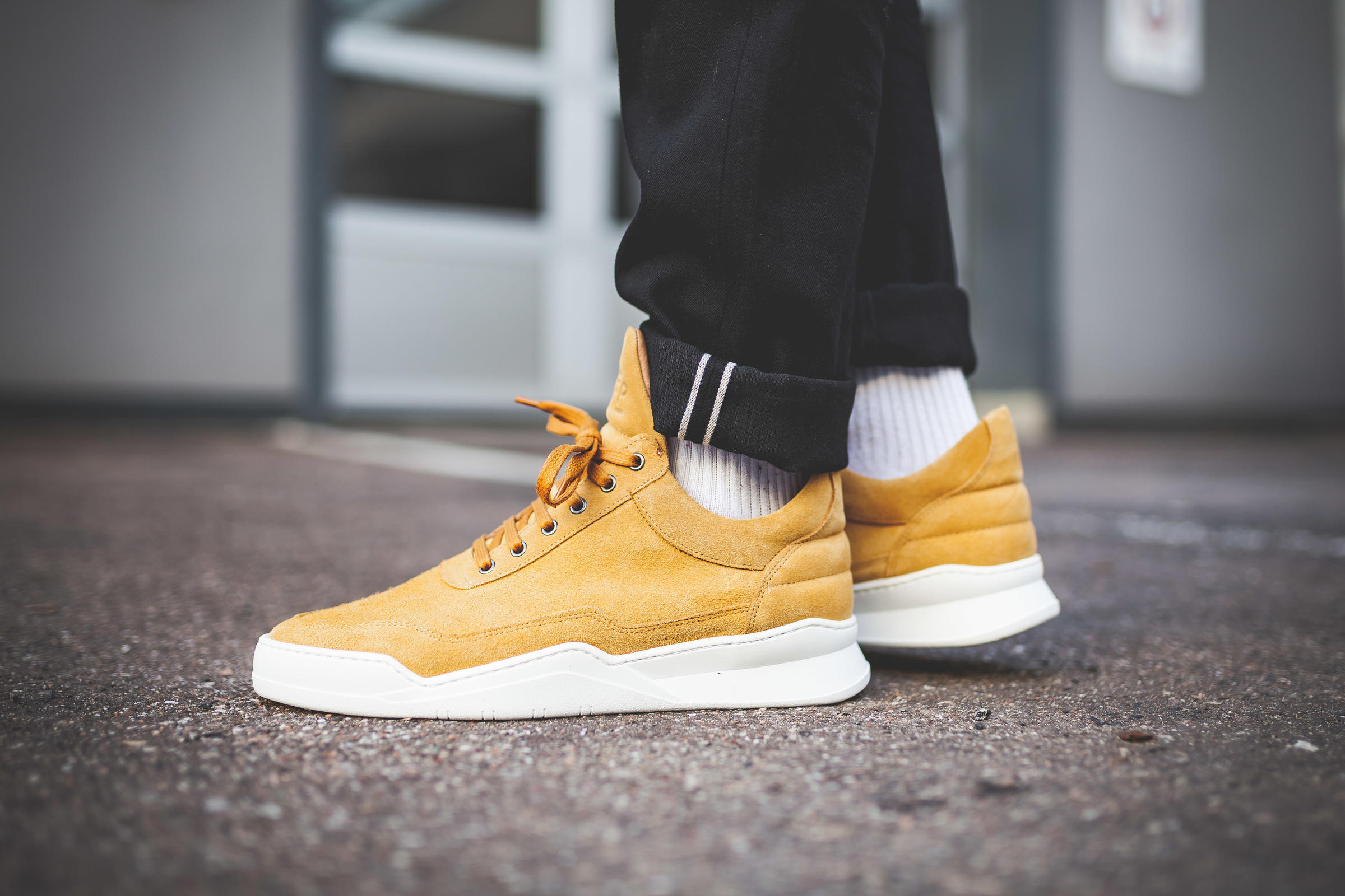 Filling Pieces Low Top Ghost Suede "Mustard"