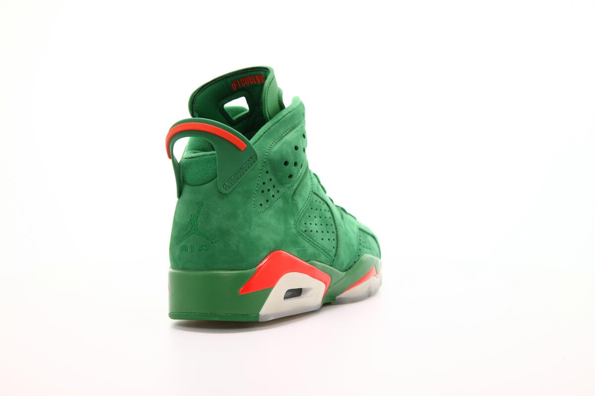 green and orange jordans 6