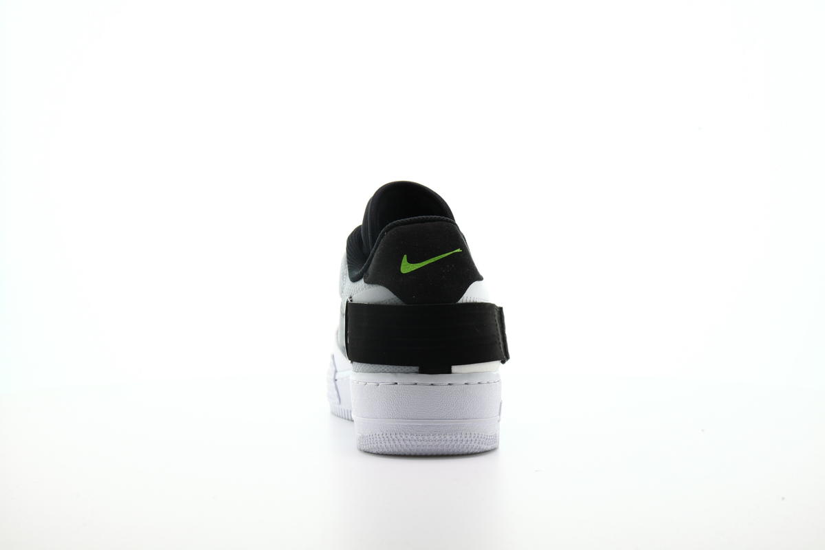 nike air force 1 low type white black volt