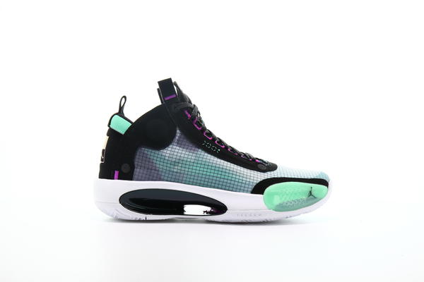 Air Jordan 34(XXXIV) Blue Void/Green Glow-Black-Metallic Silver Men's  Basketball Shoes