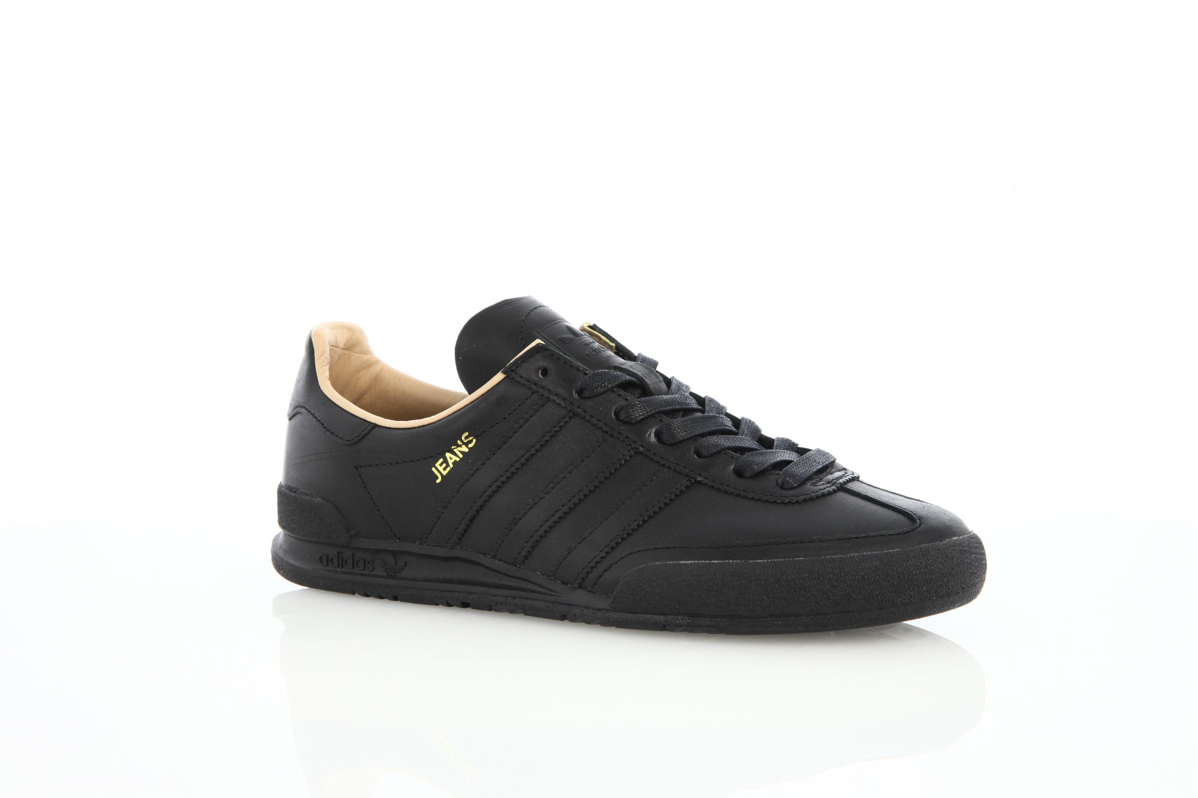 Adidas jeans leather trainers black leather online