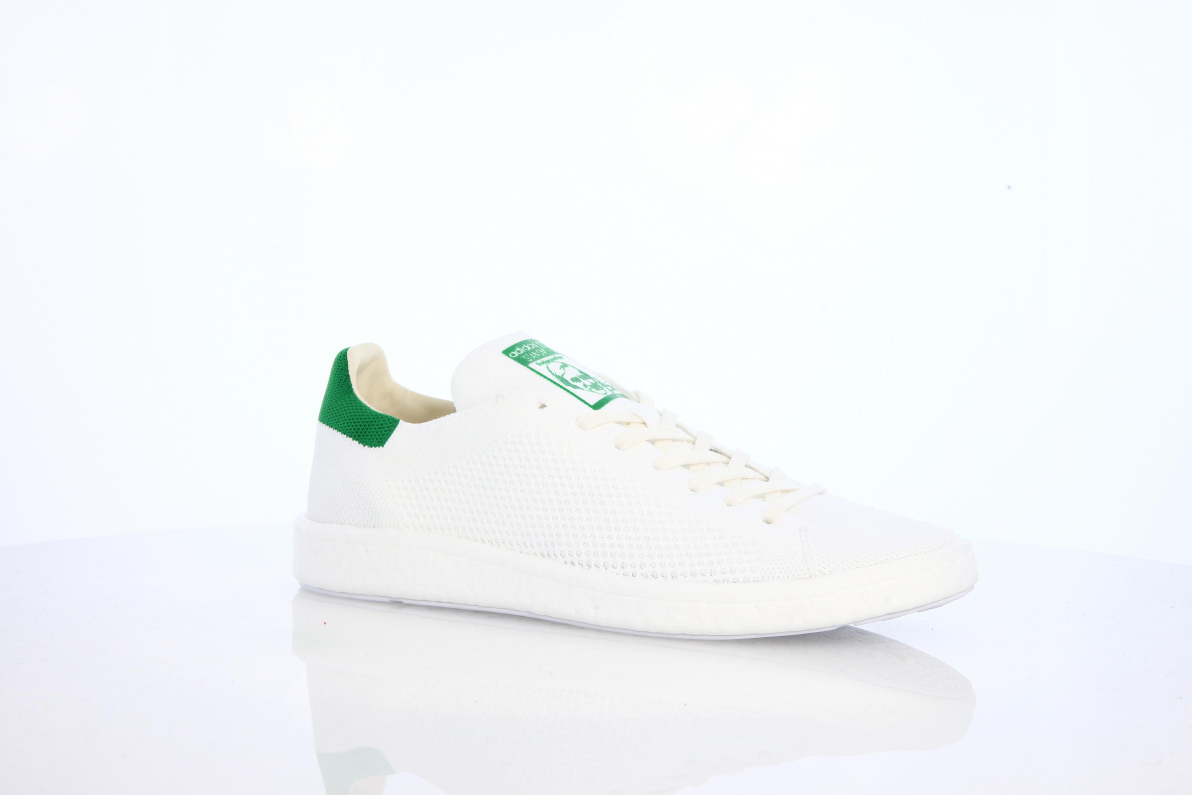 Adidas originals stan smith sock primeknit trainers footwear white/footwear white/green best sale