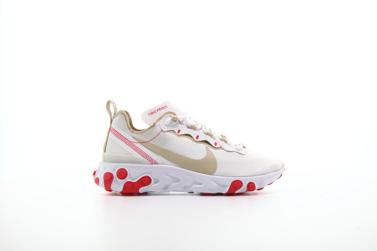 nike beige react element 55 sneakers
