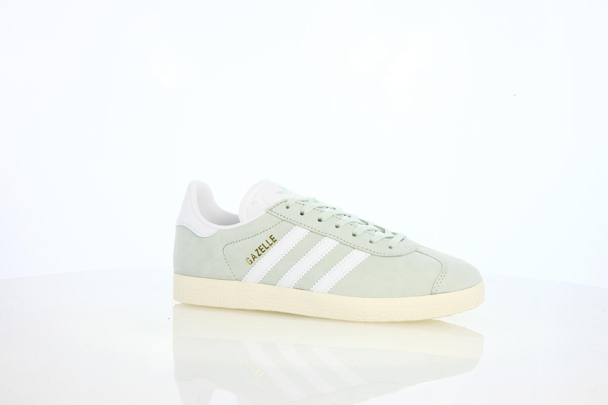 adidas gazelle silver green womens Adidas Gazelle Indoor Shoes in Ash Green / Cloud White / Gum – CHROME main image 1