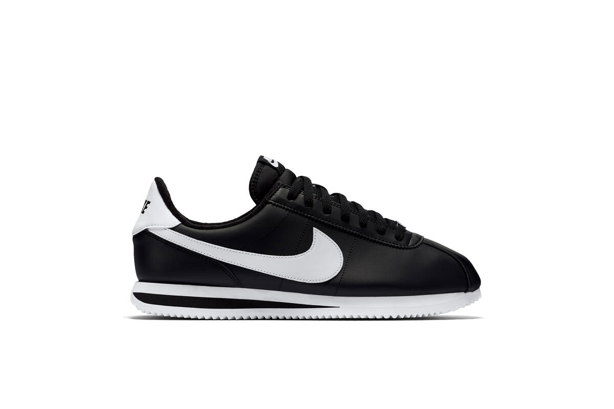 NIKE CORTEZ BASIC LEATHER BLACK WHITE - Image 2