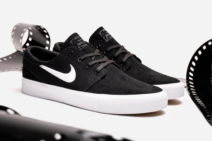 nike sb zoom janoski canvas rm black & white mens shoes