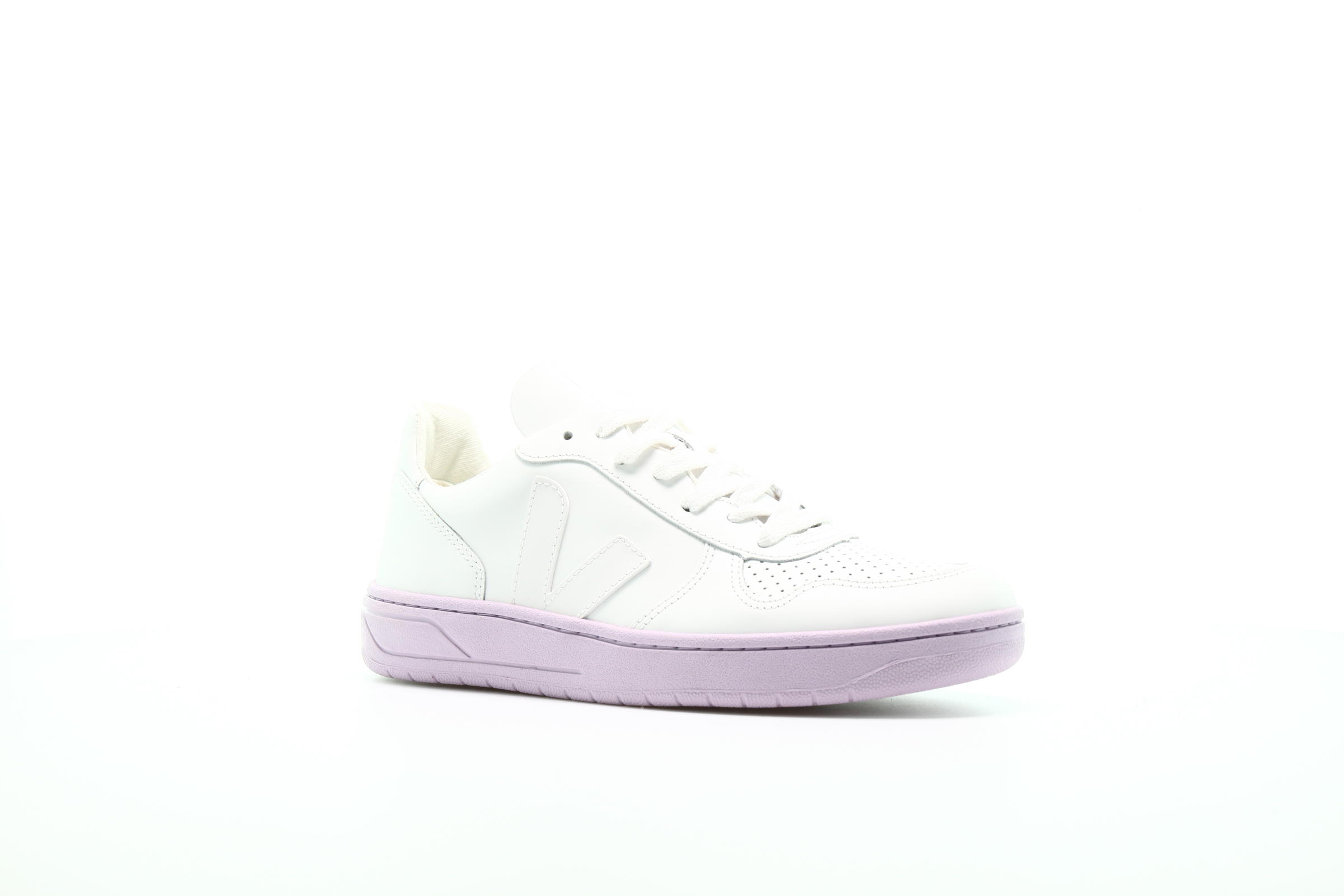 Veja WMNS V10 Leather "Extra White Lilas Sole"